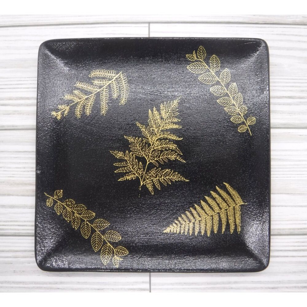Trinket / Jewelry Dish Black w/ Gold